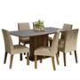 CONJUNTO COMEDOR 6 SILLAS RUSTIC/GRIS