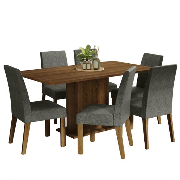 COMEDOR 6 SILLAS RUSTIC/SILVER