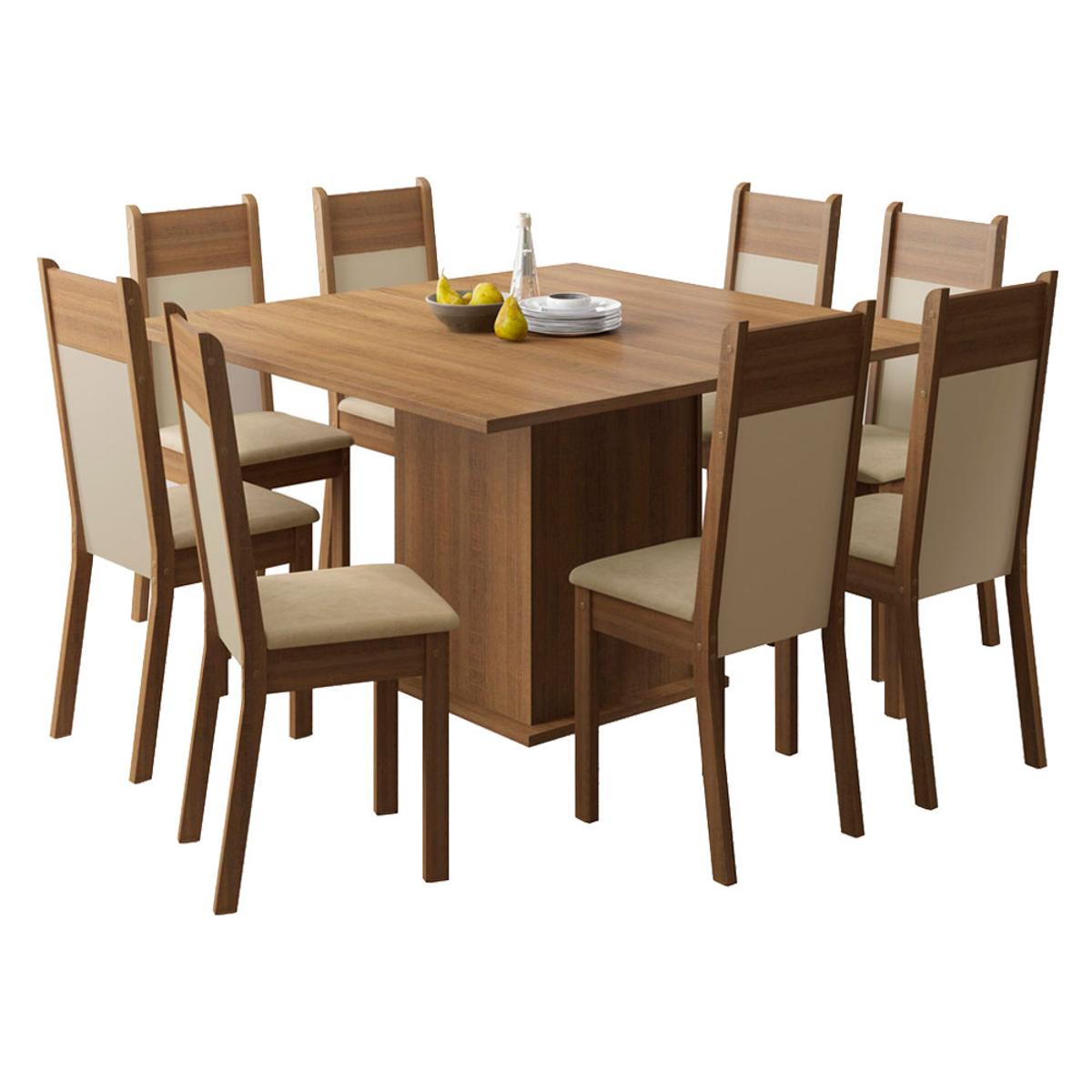 Comedor 8 sillas rustic/crema/beige