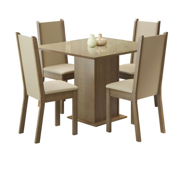 COMEDOR 4 SILLAS RUSTIC/CREMA/BEIGE