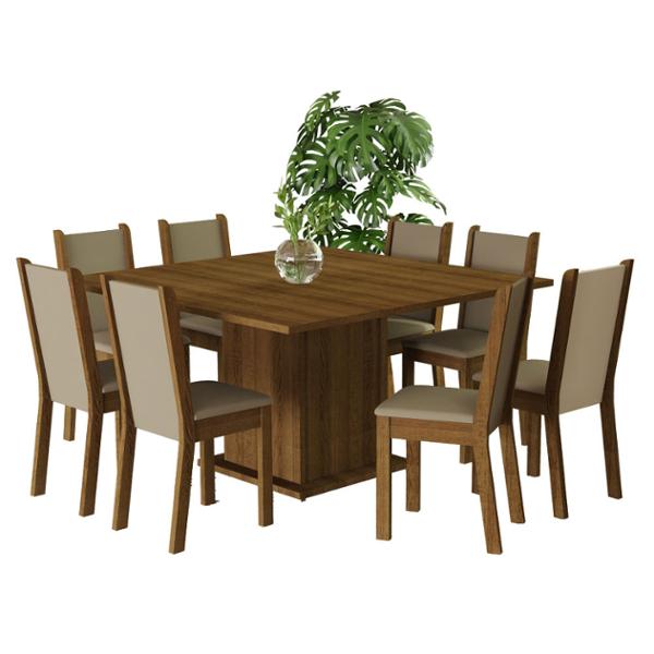 COMEDOR 8 SILLAS RUSTIC/CREMA/BEIGE