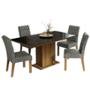 COMEDOR 4 SILLAS RUSTIC/NEGRO/SILVER