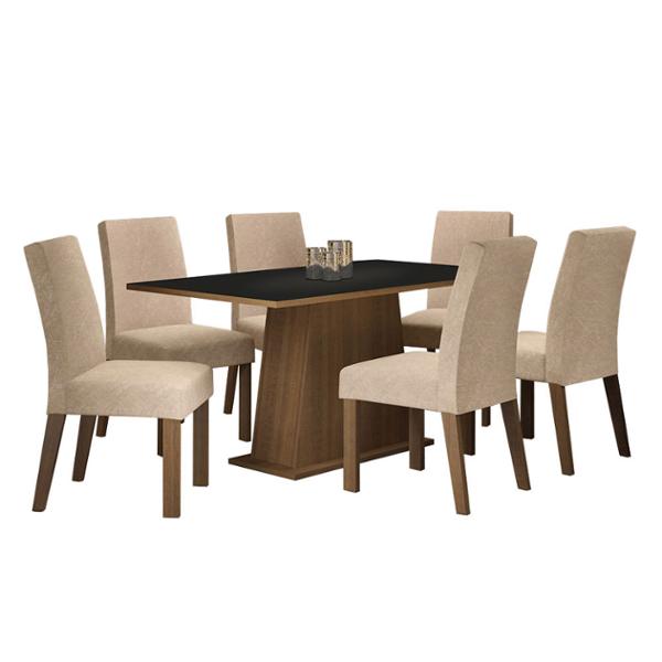 COMEDOR 6 SILLAS RUSTIC/NEGRO/IMPERIAL