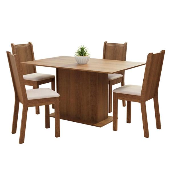 COMEDOR 4 SILLAS RUSTIC/BEIGE
