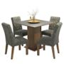 COMEDOR 4 SILLAS RUSTIC/GRIS/SILVER