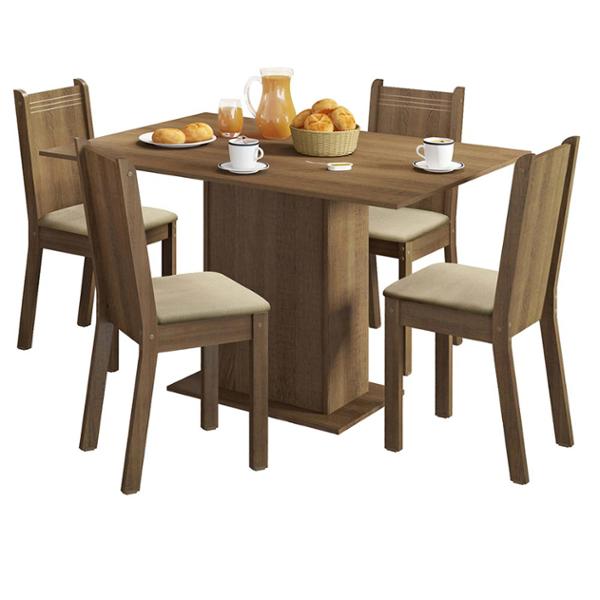 COMEDOR 4 SILLAS RUSTIC/BEIGE