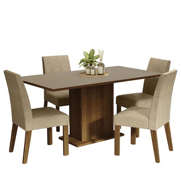 COMEDOR 4 SILLAS RUSTIC/CREMA/IMPERIAL