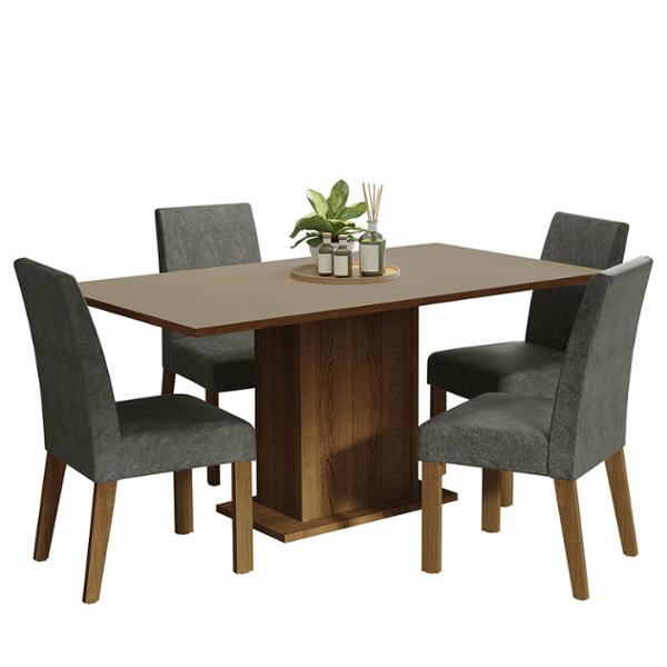 CONJUNTO COMEDOR 4 SILLAS KEILA MADESA