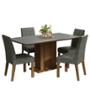 SET DE COMEDOR CON 4 SILLAS RUSTIC/CINZA/PLATA MADESA