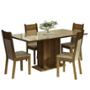 MESA 4 SILLAS VIDRIO CREMA/BEIGE MADESA