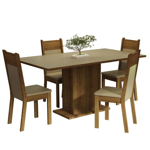 MESA 4 SILLAS CREMA/RUSTIC/BEIGE MADESA