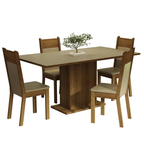 MESA 4 SILLAS CREMA/RUSTIC/BEIGE MADESA