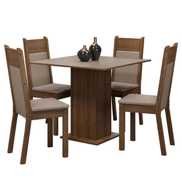 MESA 4 SILLAS RUSTIC/BEIGE CLAIRE MADESA