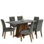 MESA 6 SILLAS RUSTIC/GRIS MADESA