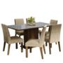 MESA VIDRIO 6 SILLAS GRIS IMPERIAL