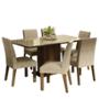 MESA 6 SILLAS MADERA/VIDRIO MADESA