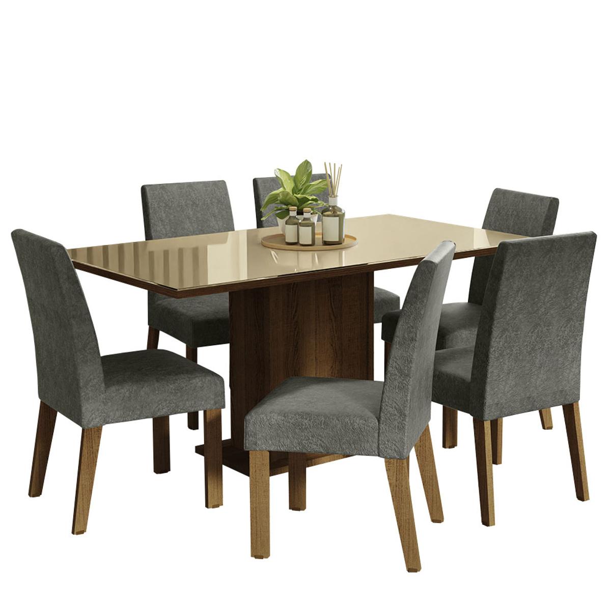 Mesa 6 sillas crema madesa