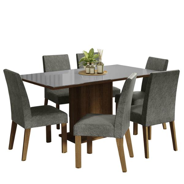 MESA 6 SILLAS GRIS ALEXIS MADESA