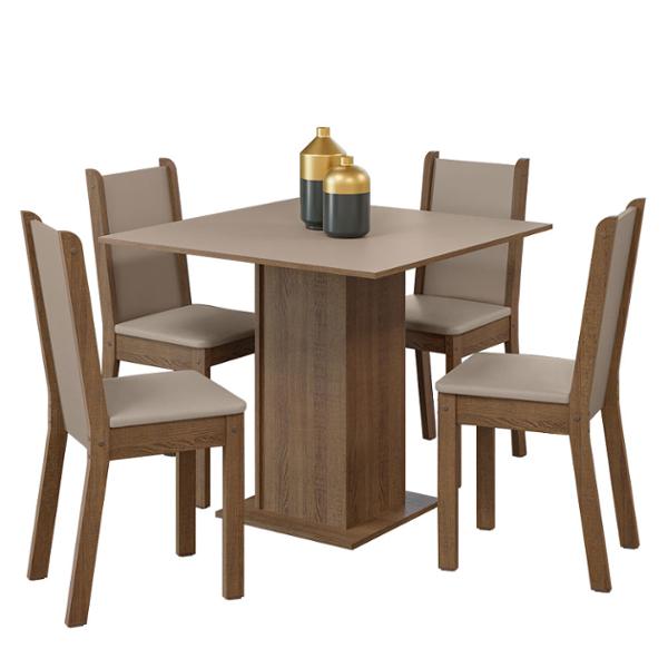 MESA ALANA 4 SILLAS CREMA MADESA