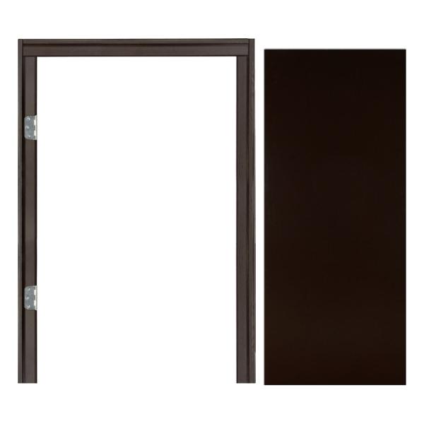 PUERTA TAMBOR CHOCOLATE 80 X 203 CM CON MARCO ROSI