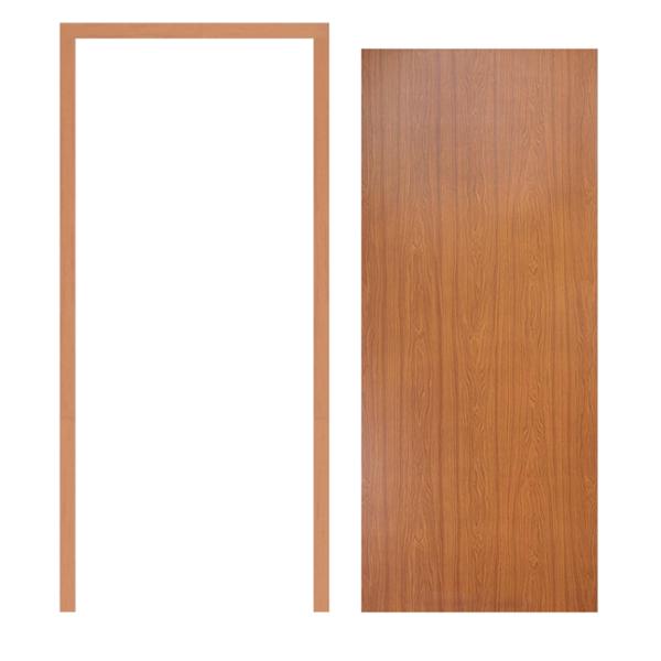 PUERTA TAMBOR NUEZ 80 X 203 CM Y MARCO ROSI NUEZ CON BISAGRAS