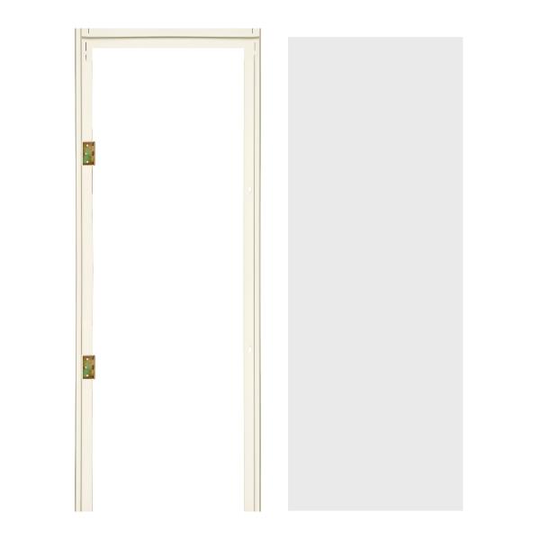 PUERTA LISA DE ACERO BLANCA 80 X 203 CM Y MARCO DE ACERO CON BISAGRAS