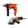 COMBO 650W ROTOMARTILLO 1/2 PULG + ESMERILADORA 4 1/2 PULG
