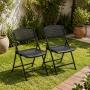 SILLA PLEGABLE PARA 1 PERSONA 1 PIEZA DE PLÁSTICO NEGRO