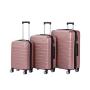SET DE 3 MALETAS ABS 8 RUEDAS MONTEVIDEO 20,24 Y 28 ROSA