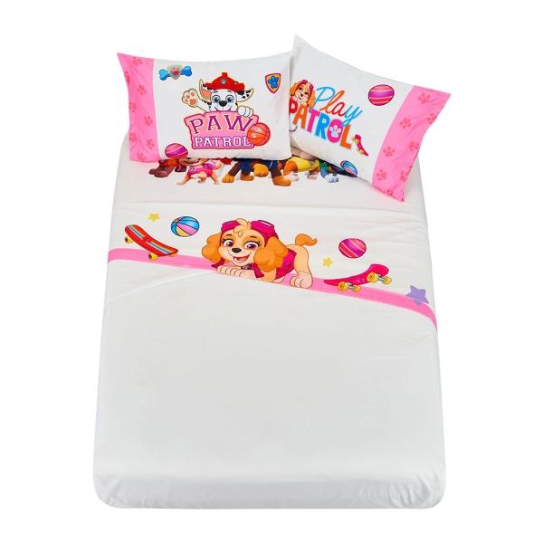 SET DE SÁBANAS INDIVIDUALES PAW PATROL FLORES