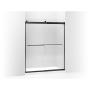 CANCEL PARA BAÑO VIDRIO TEMPLADO NEGRO CON TOALLERO PUERTA CORREDIZA 151 X 188 CM