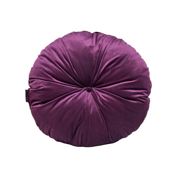 COJÍN DECORATIVO REDONDO ARTESANAL COLOR UVA