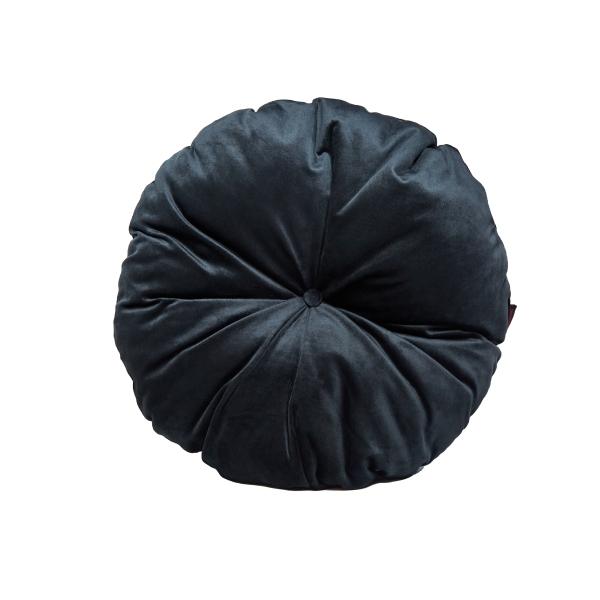 COJÍN DECORATIVO REDONDO ARTESANAL COLOR NEGRO