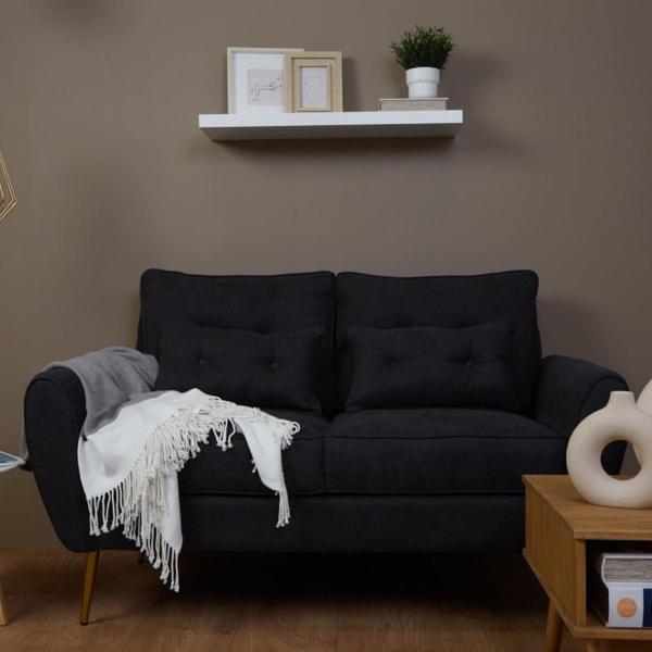 SOFÁ PARA DOS PERSONAS BOHO COLOR GRIS OSCURO