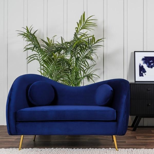 SOFÁ PARA DOS PERSONAS COLOR AZUL