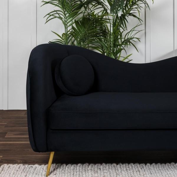 SOFÁ PARA TRES PERSONAS COLOR NEGRO