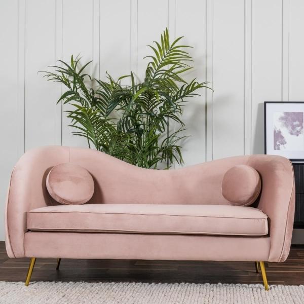 SOFÁ PARA TRES PERSONAS COLOR ROSA