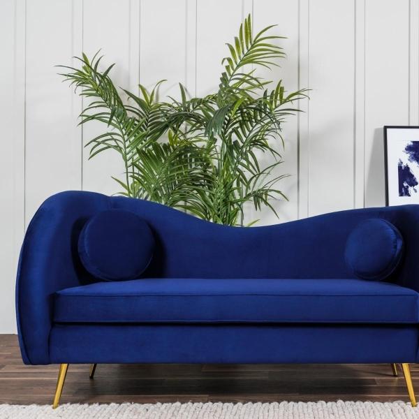 SOFÁ PARA TRES PERSONAS COLOR AZUL