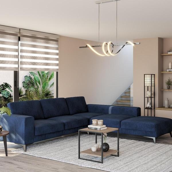 SOFÁ EN ESCUADRA LADO IZQUIERDO COLOR AZUL MARINO