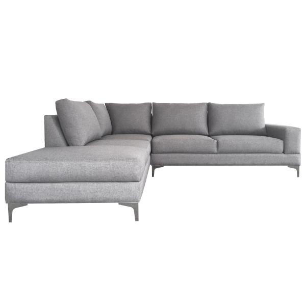 SOFÁ EN ESCUADRA LADO IZQUIERDO COLOR GRIS CLARO