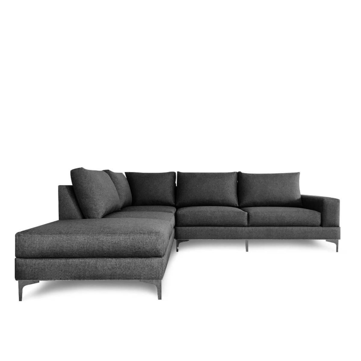 Sofá en escuadra lado izquierdo color gris oscuro