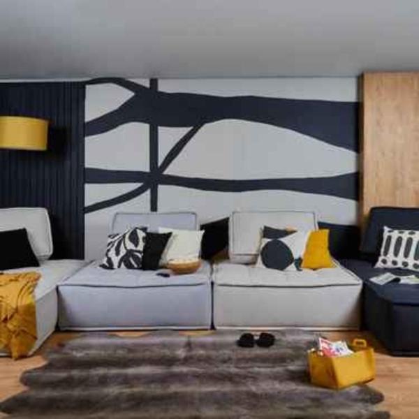 MÓDULO COLOR BEIGE PARA DOS PERSONAS CON RESPALDO