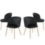 SET DE 4 SILLAS TERCIOPELO ELISA - NEGRO