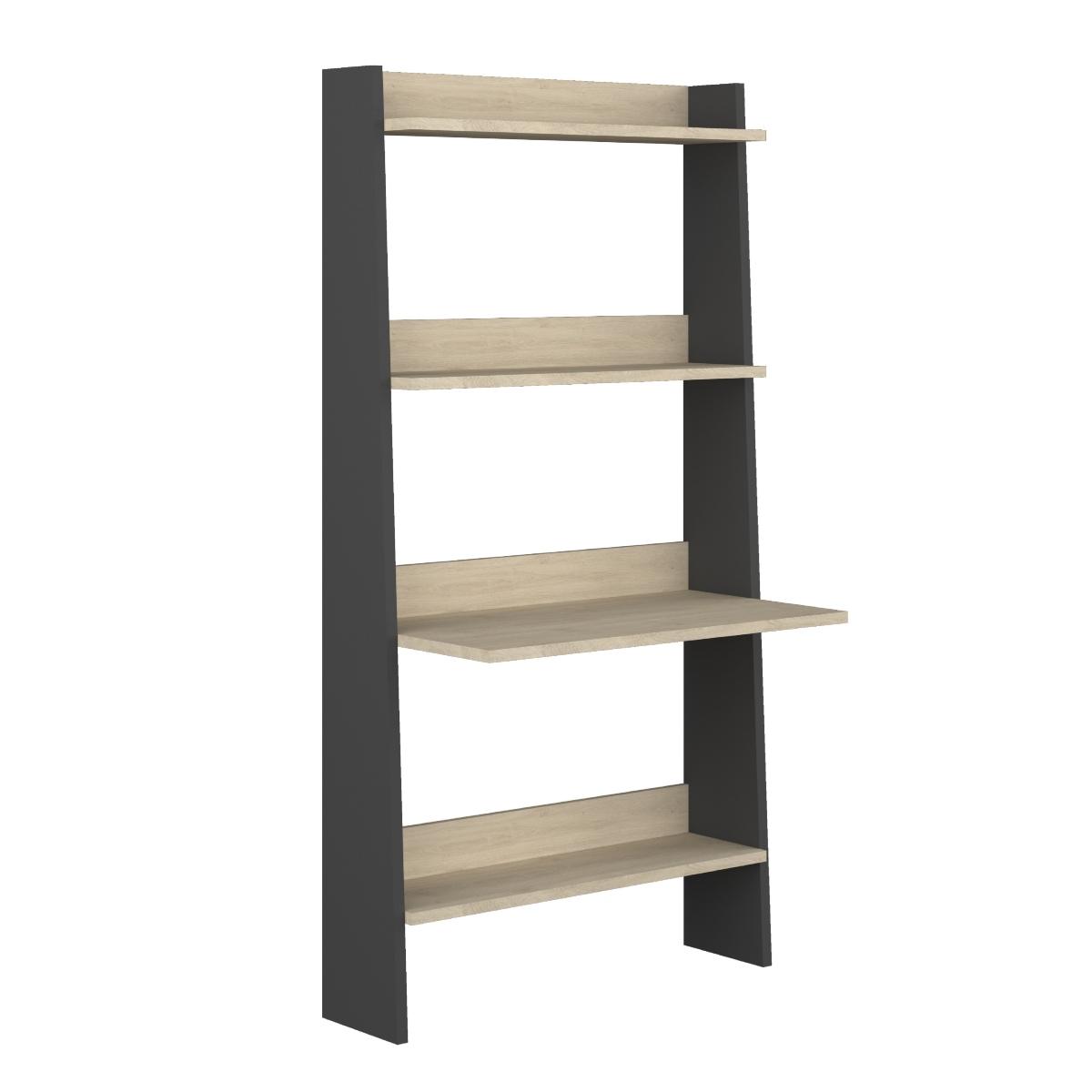 Escritorio script negro/roble