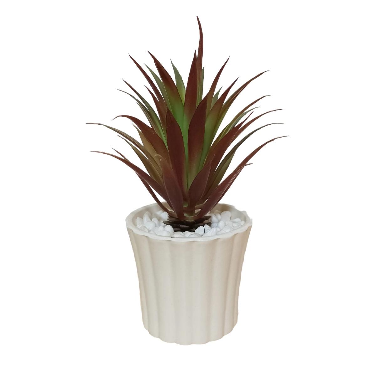 Planta artificial yosh - verde y blanco
