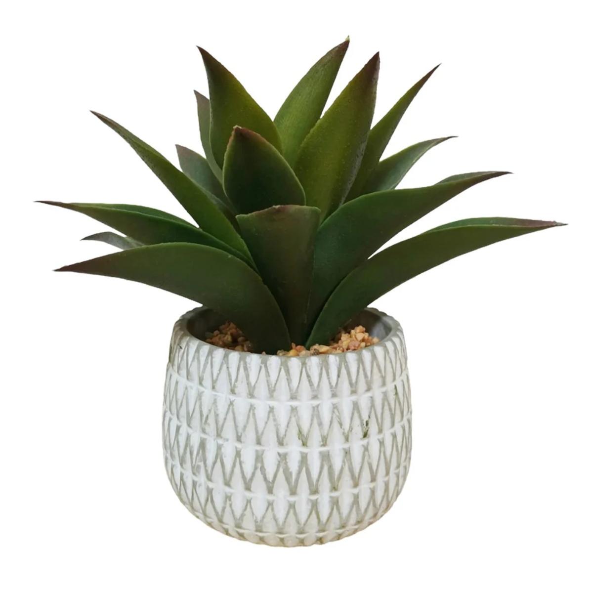 Planta artificial luko - verde y blanco