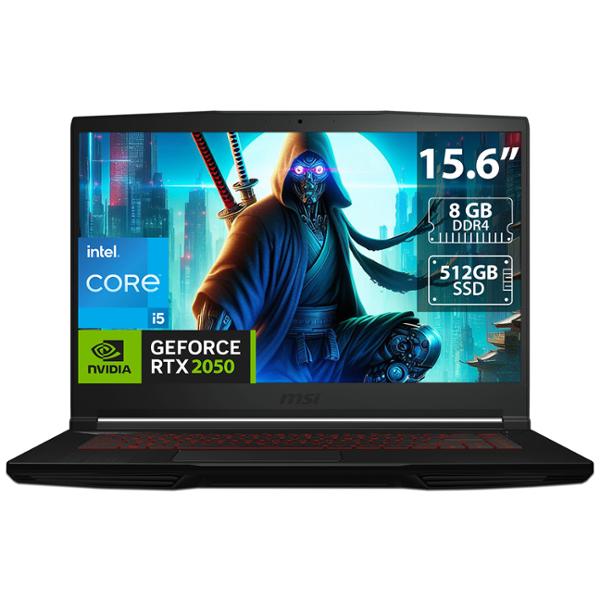 LAPTOP MSI THIN GF63 CORE I5 MEMORIA DE 8GB SSD DE 512GB RTX 2050 W11 HOME TECLADO VERSIÓN EN INGLÉS