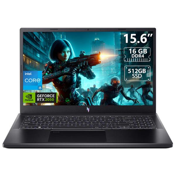 LAPTOP ACER NITRO V CORE I5 MEMORIA DE 16GB SSD DE 512GB RTX 2050 W11 HOME TECLADO VERSIÓN EN INGLÉS