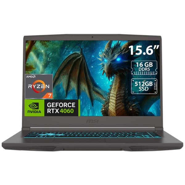 LAPTOP GAMER MSI THIN A15 RYZEN 7 7735HS MEMORIA DE 16GB SSD DE 512GB GEFORCE RTX 4060 W11 HOME