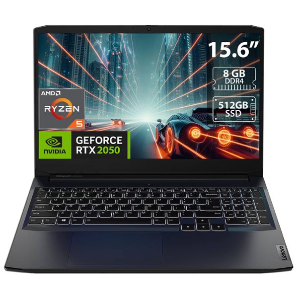 LAPTOP LENOVO RYZEN 5 MEMORIA DE 8GB SSD DE 512GB RTX 2050 W11 HOME TECLADO VERSIÓN EN INGLÉS
